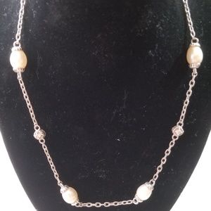 Judith Ripka Pearl and Sterling Silver Necklace
